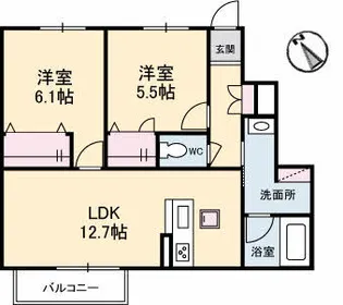 シャーメゾン セルディーナ【101号室】の間取り