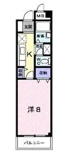 ラムール雅【201号室】の間取り