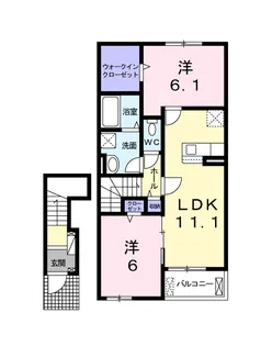 フィオーレⅡ【204号室】の間取り