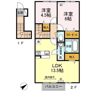フェリース【201号室】の間取り