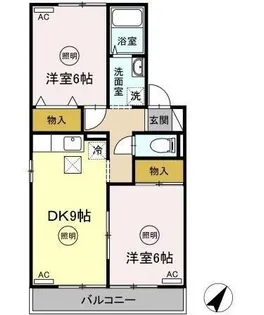 サニーコーポ C棟【102号室】の間取り