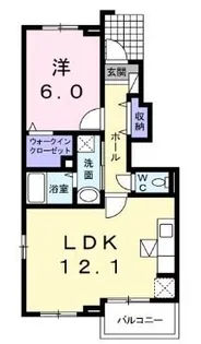 サニーフォレスタB【103号室】の間取り
