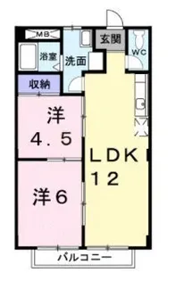 パルネット源平【203号室】の間取り