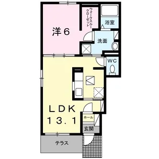 フェリーチェ丸亀【101号室】の間取り