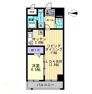 アルファレガロ中央町【1001号室】の間取り