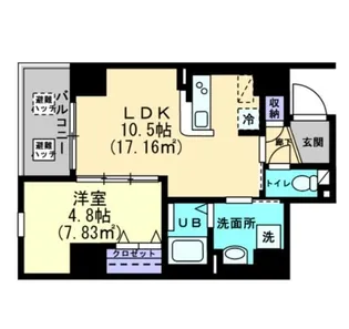 ルミナス藤塚町【201号室】の間取り