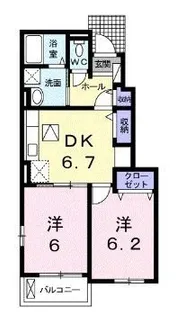 クレッセントB【103号室】の間取り