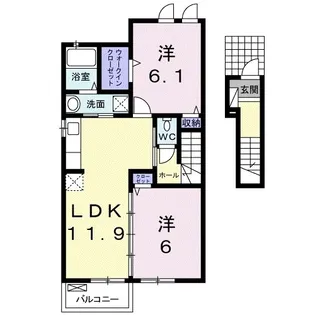 セレノ カーサB【204号室】の間取り