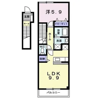 イリス セゾン B【201号室】の間取り