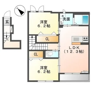 ブルーコスモ【201号室】の間取り