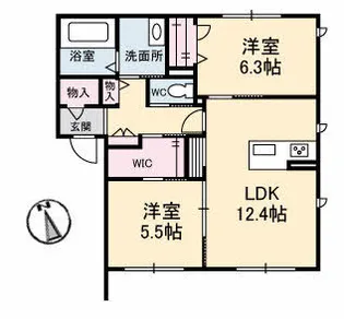 グランマスト ベレオ林町 B棟【301号室】の間取り