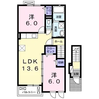 シュエット ベティ【204号室】の間取り