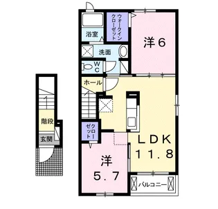 ブランド ラクーンA【202号室】の間取り