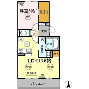 メゾン勝賀 A棟【102号室】の間取り