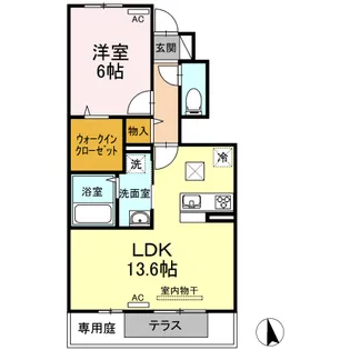 薬王寺 SAKURA【103号室】の間取り