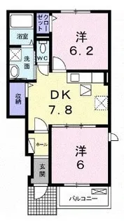 ディス リヴィエール【105号室】の間取り