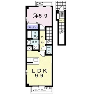 プランタンフルールB【202号室】の間取り