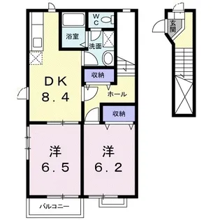 ラフィネ メゾンD【202号室】の間取り