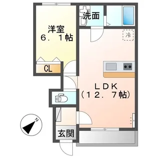 アヴィオン【102号室】の間取り