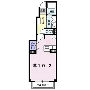 シャン・ミリューⅡC【101号室】の間取り