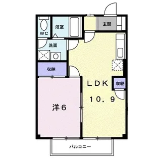 ハーモニーハイツ俊【103号室】の間取り