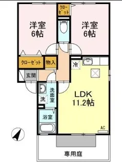 フォレスト D棟【102号室】の間取り