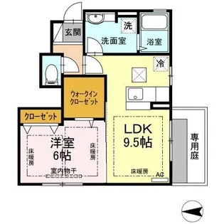 ベル パエーゼ 青木【101号室】の間取り