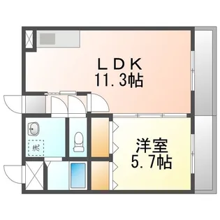 マリベールはやしまち【102号室】の間取り