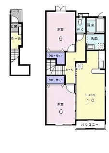 ブランド バーグA【202号室】の間取り