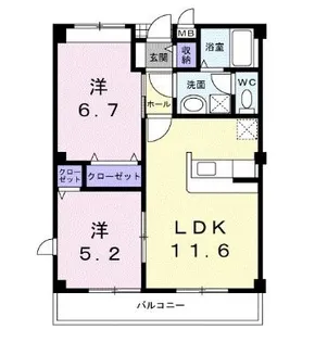 グランドガーデン【203号室】の間取り