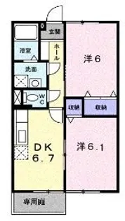 サンライズ・フジ B【203号室】の間取り