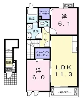 ラ トゥール 雅【202号室】の間取り
