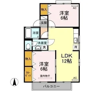 ドミール円座 A棟【102号室】の間取り
