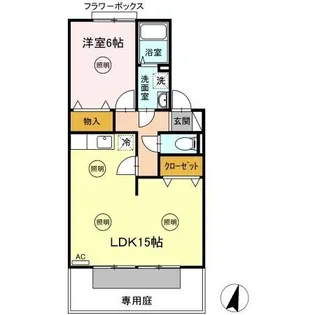 エスポワールメゾンB棟【103号室】の間取り