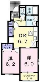 クオーレⅠ【101号室】の間取り