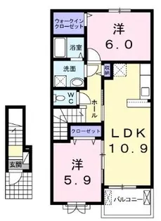 クラール元山Q【204号室】の間取り
