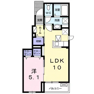 フランシャンブル【101号室】の間取り