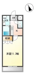 ヴァンルージュ【205号室】の間取り