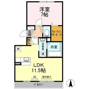 サンフラワー今里【106号室】の間取り