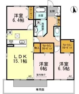 ソラーナK【103号室】の間取り