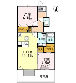 グランシャリオ【102号室】の間取り