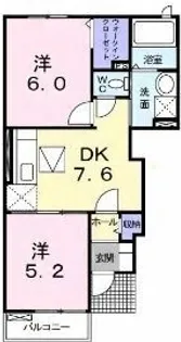 アルドーレ Ⅰ【102号室】の間取り