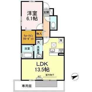 ミ シェール エクラ【105号室】の間取り