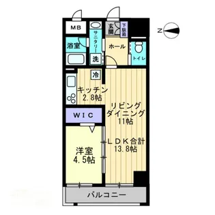 アルファレガロ中央町【1401号室】の間取り