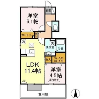 グランシャリオ【105号室】の間取り