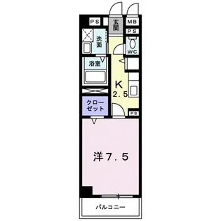 マルベル宇多津【204号室】の間取り