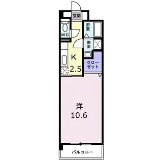 ヴィドゥ カンパーニュ【202号室】の間取り