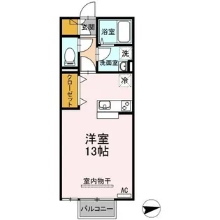 パラディー森塚【206号室】の間取り