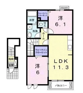 ベル メゾン鶴市B【202号室】の間取り