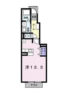 メリオル カザB【102号室】の間取り